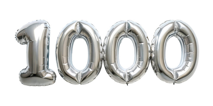 balloon number 1000 PNG, transparent background