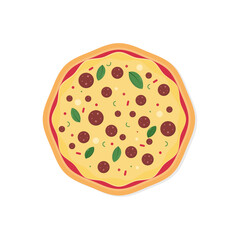 Delicious Pizza Icon Vector Design.