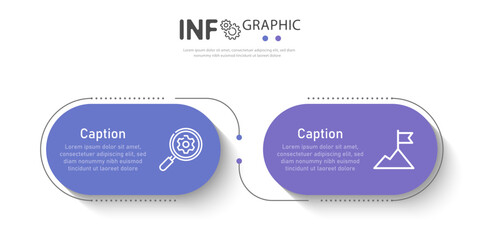 Modern 2 Step Infographic Template for Business Process or Workflow