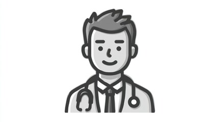 Obraz premium Medical Professional with Stethoscope Illustration of a Doctor in Uniform for Healthcare Medi