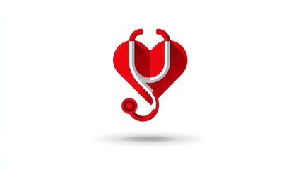 Healthcare Icon Featuring a Stethoscope and Heart Shape for Medical Health and Wellness Conce