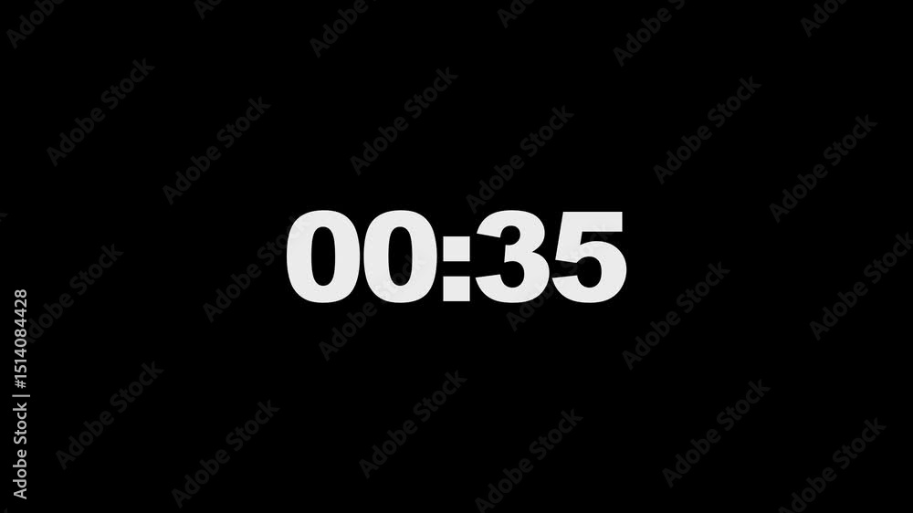 Poster countdown from 1s to 40s timer countdown with black color background. the countdown start 40s.
