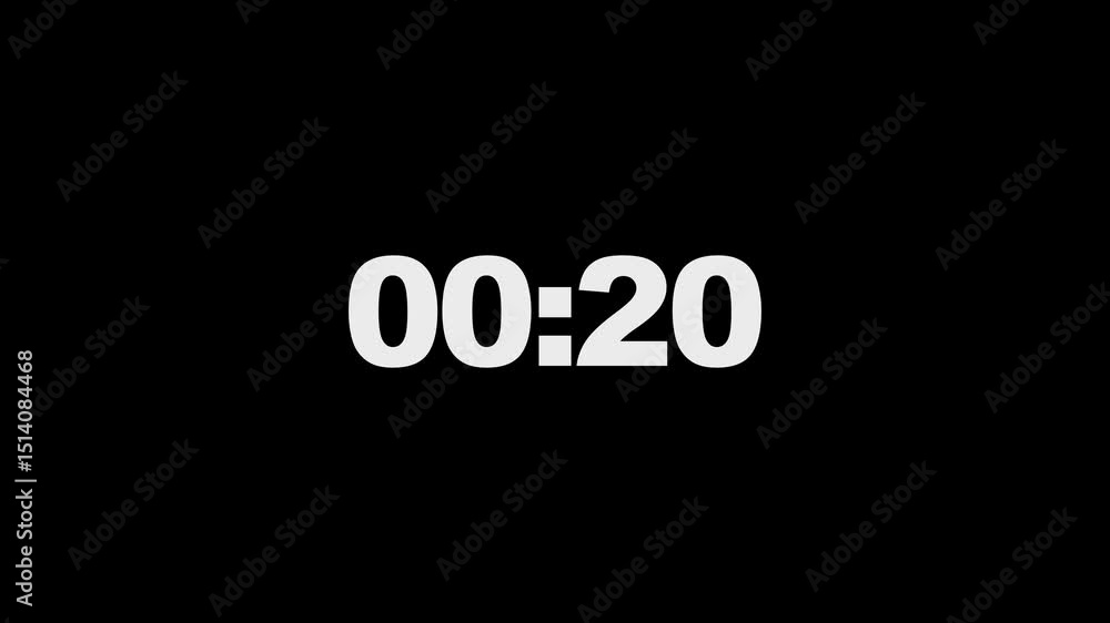 Poster countdown video from 1s to 25s timer countdown with black color background. it can be used any time 