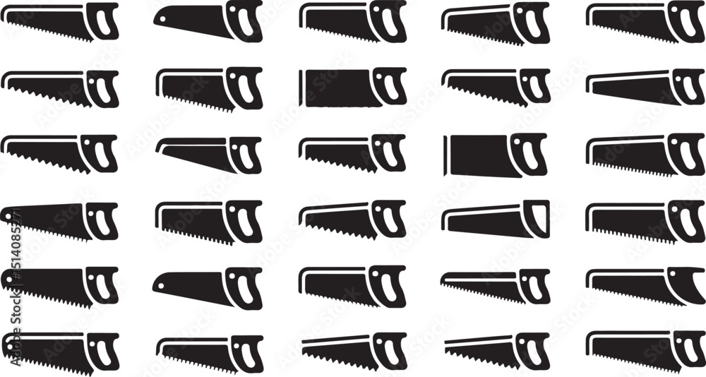 Poster high resolution hand saw and hack saw icon design for digital projects and applications