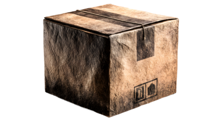 Aged Cardboard Box Grunge Texture Tied Package Delivery Concept