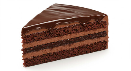 chocolate cake isolated on white background