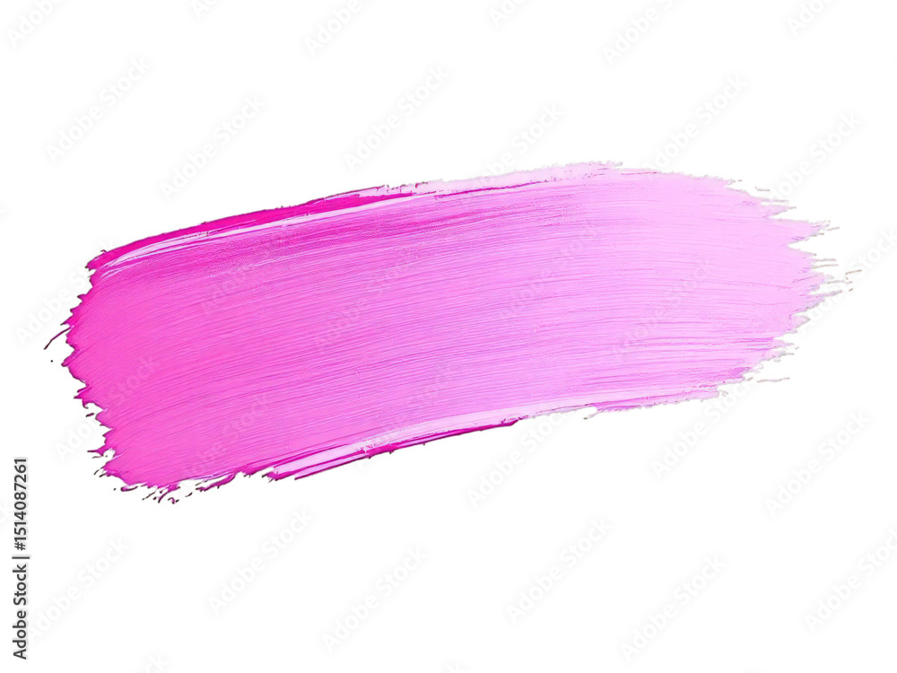 Poster isolated pink paint stroke on a black background with visible brush texture and color gradient effec