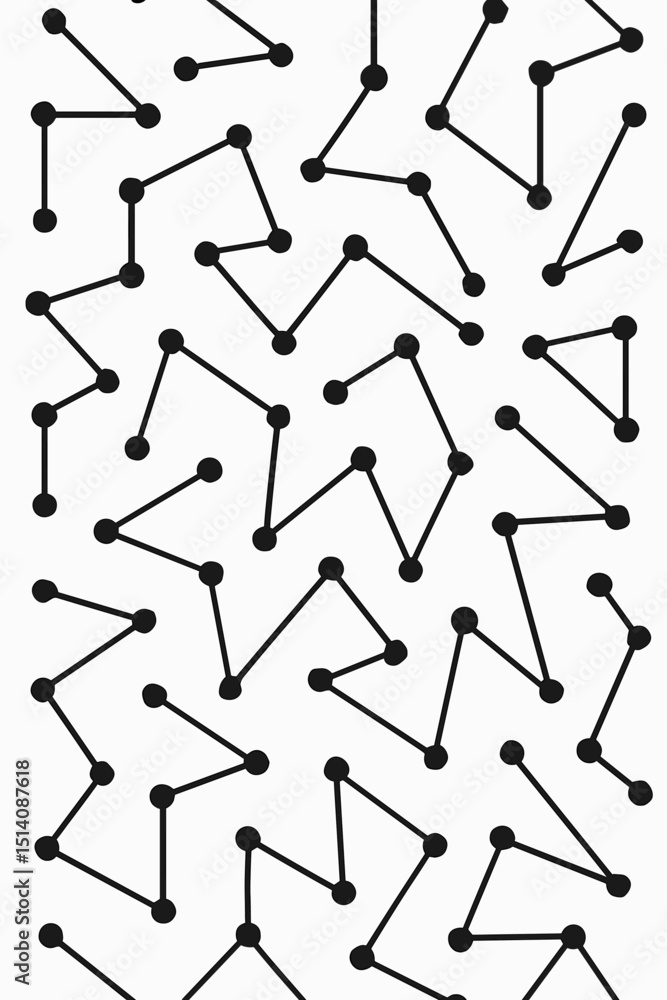 Poster abstract dots lines pattern. geometric network. connectivity. nodes, links. technology. science. dat