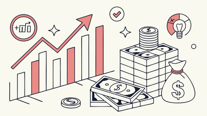 Fototapeta premium vector illustration of business graph