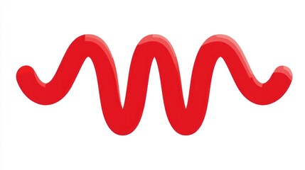 Fototapeta premium Abstract Red Wavy Line Design for Creative Projects and Decorative Elements