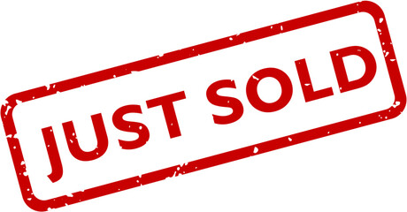 Just Sold Stamp Vector | Red Grunge Rubber Real Estate Label Design