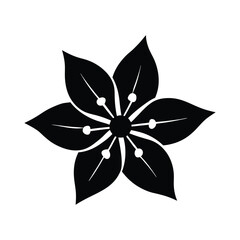 jasmine flower icon with small petals and a fresh look. silhouette vector illustration on white background