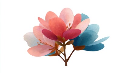Obraz premium Vibrant Floral Illustration with Soft Pastel Colors and Detailed Petals for Design Projects