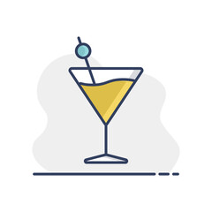 Cocktail drink glass isolated icon vector
