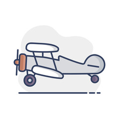 Light aircraft plane flat vector icon