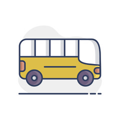City bus flat vector isolated icon