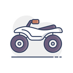 ATV rider, Quad bike flat vector isolated icon