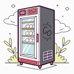 Creative CO₂ Incubator Vector Illustration | Clean and Modern Design for Cell Culture, Biomedical Research, and Laboratory Equipment Projects