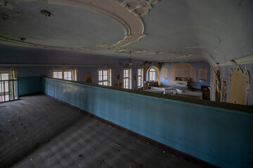 Old Abandoned Palace in Branice with Blue Chapel Interior, Poland