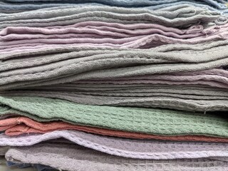 stack of colorful towels
