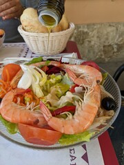 shrimp salad in a bowl