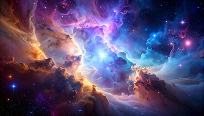 Cosmic Nebula, Glowing Starscape