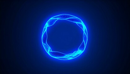 Glowing Blue Energy Ring Abstract