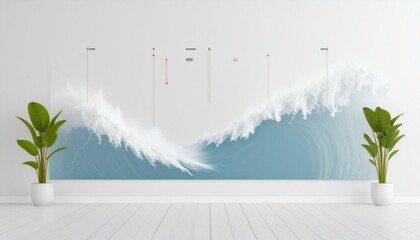 Ocean Wave Canvas Art in Modern Room
