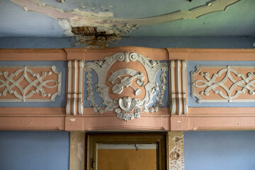 Old Abandoned Palace in Branice with Blue Chapel Interior, Poland