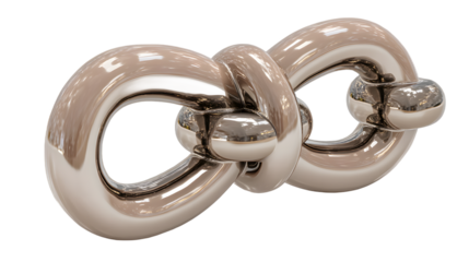 Abstract Metallic Knot 3D Render Modern Design Shiny Intertwined Loops Geometric Art