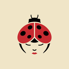 Woman logo with beetle crown