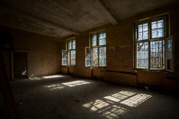 Old Abandoned Palace in Branice with Blue Chapel Interior, Poland