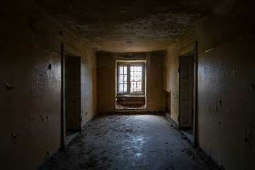 Old Abandoned Palace in Branice with Blue Chapel Interior, Poland