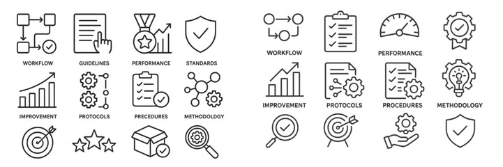Visual representation of performance improvement and workflow standards in professional settings