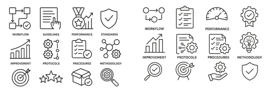 Visual representation of performance improvement and workflow standards in professional settings