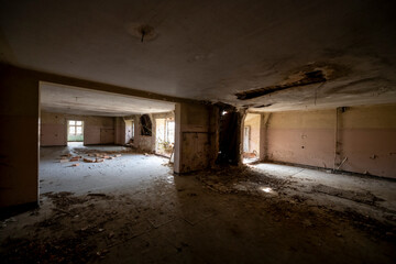Old Abandoned Palace in Branice with Blue Chapel Interior, Poland