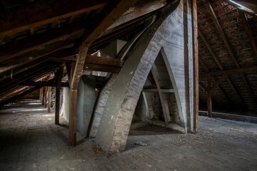Old Abandoned Palace in Branice with Blue Chapel Interior, Poland