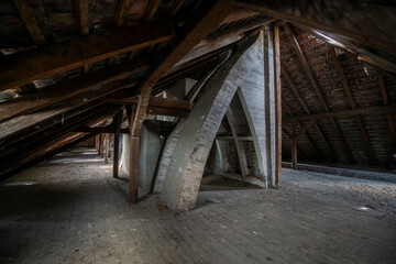 Old Abandoned Palace in Branice with Blue Chapel Interior, Poland