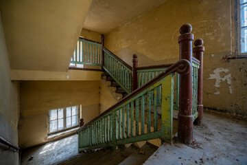 Old Abandoned Palace in Branice with Blue Chapel Interior, Poland