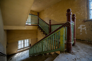 Old Abandoned Palace in Branice with Blue Chapel Interior, Poland