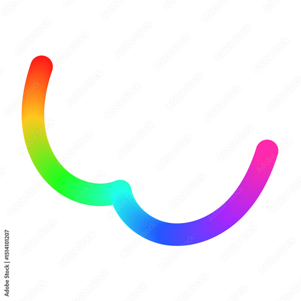 Aufkleber abstract wavy gradient background with colorful squiggle lines, neon ribbon shapes, fluid swirl patt