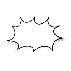 Pow! Comic speech bubble with explosive text effect. Cartoon pop art balloon and surprise frame shape. Flat vector illustration isolated on white background.