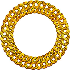 golden round frame