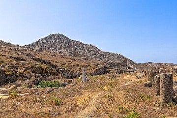 Delos Ruins and Rocky Hillside