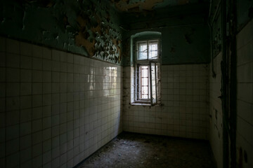 Old Abandoned Palace in Branice with Blue Chapel Interior, Poland