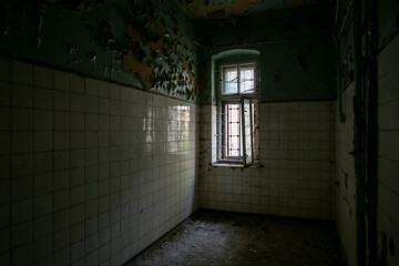 Old Abandoned Palace in Branice with Blue Chapel Interior, Poland