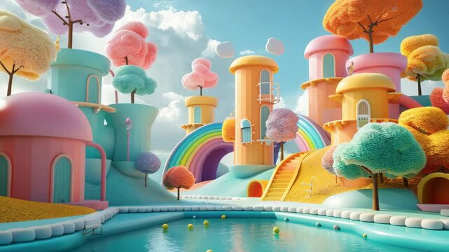 A Colorful Whimical Background with zooming effect