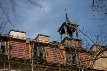Old Abandoned Palace in Branice with Blue Chapel Interior, Poland