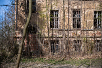 Old Abandoned Palace in Branice with Blue Chapel Interior, Poland