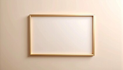 光沢を抑えた金色の細いフレームとマットなベージュ背景の調和が、静寂とエレガンスを表現する

